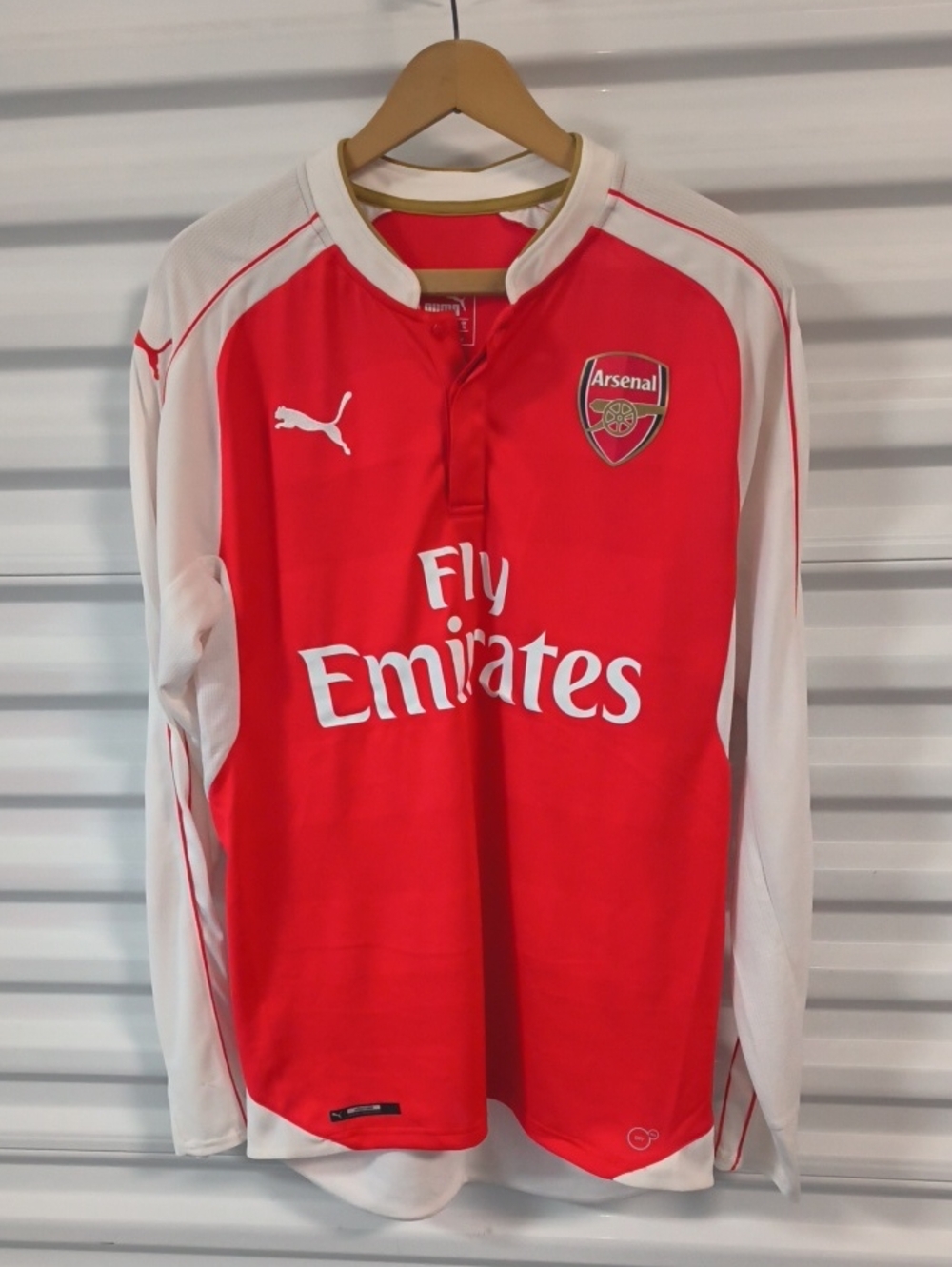2015/16 Puma Arsenal Home Kit Longsleeve Soccer Football Jersey Men's US M